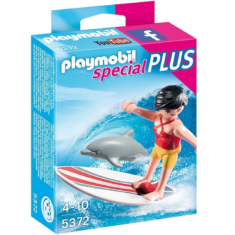 playmobil 5372 - Surfista con Tabla de Surf y Delfín
