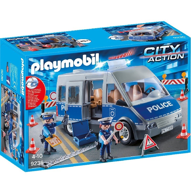playmobil 9236 - Furgón de Policía con Control de Carreteras