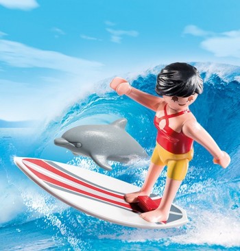 playmobil 5372 - Surfista con Tabla de Surf y Delfín