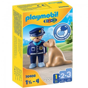 Playmobil 70408 1.2.3 Policía con Perro