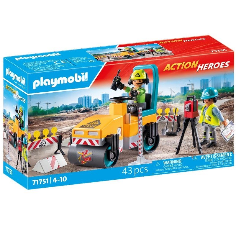 playmobil 71751 - Construcción de carreteras (Rodillo compactador)