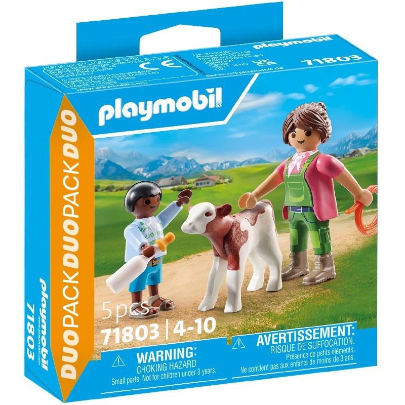playmobil 71803 - Duo Pack Granjera con ternero