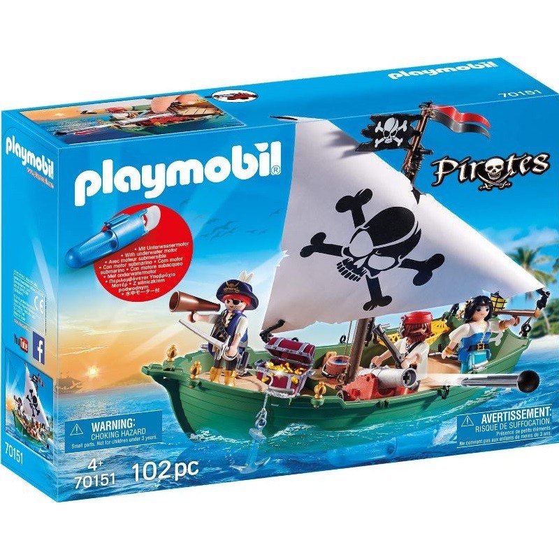 playmobil 70151 - Barco Pirata con Motor Submarino