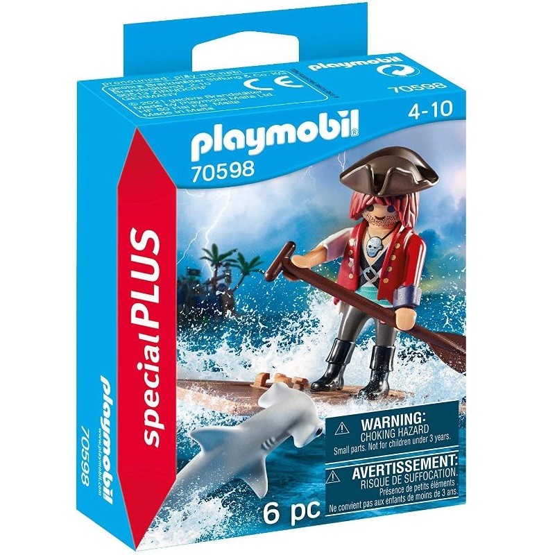 playmobil 70598 - Pirata con Balsa y Tiburón Martillo