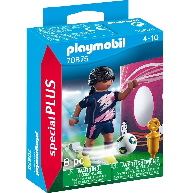 playmobil 70875 - Futbolista con muro de gol