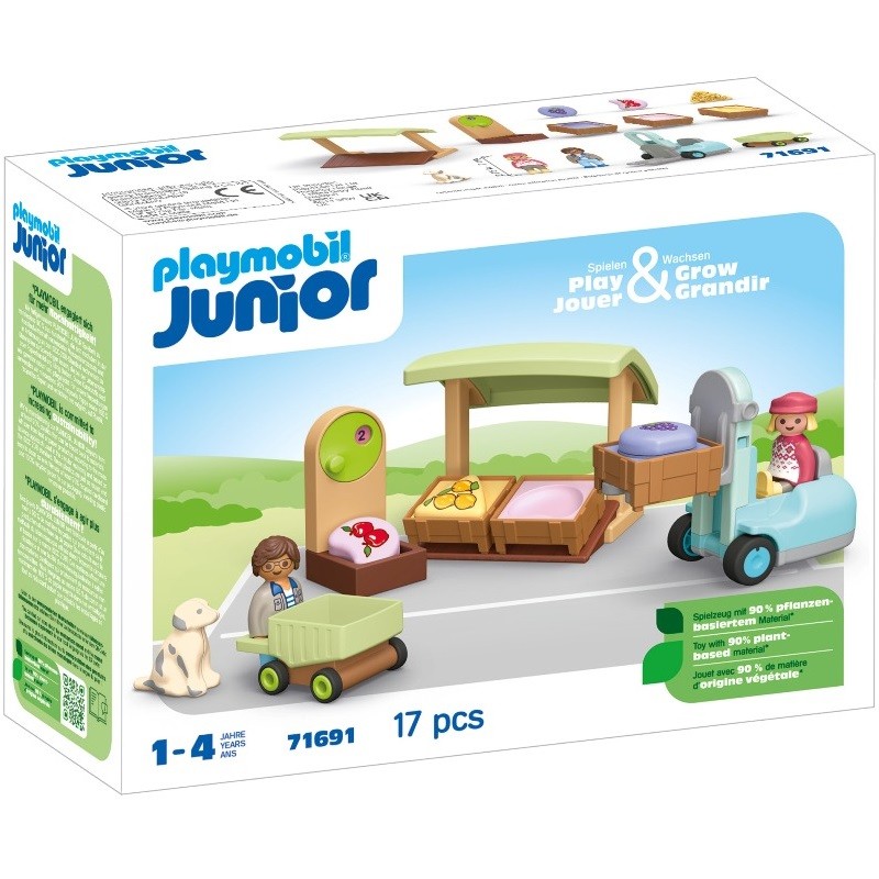 playmobil 71691 - JUNIOR Puesto ecológico y carretilla