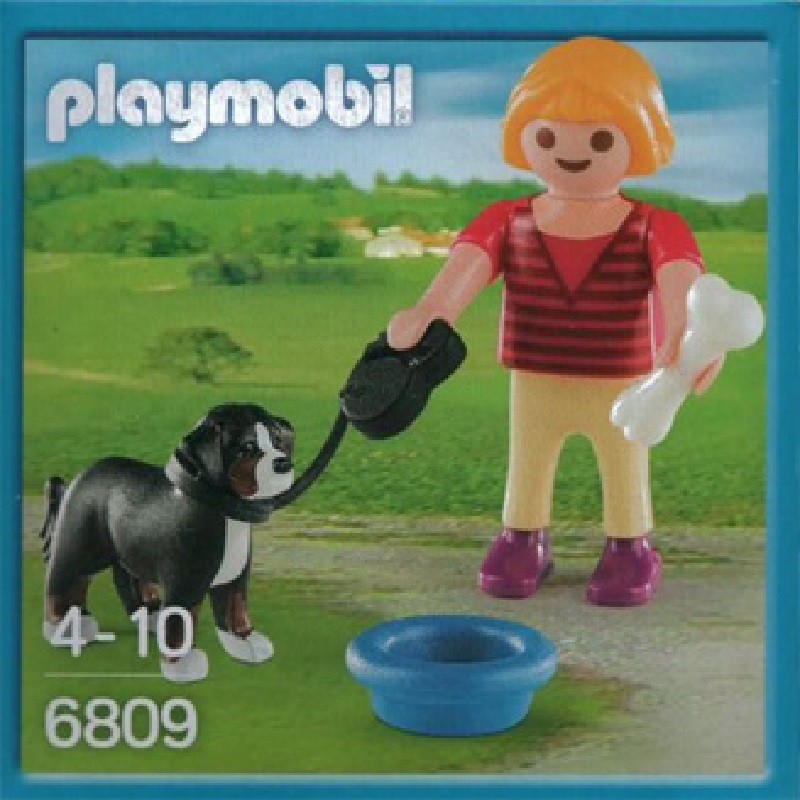 playmobil 6809 - Niña con perro y hueso