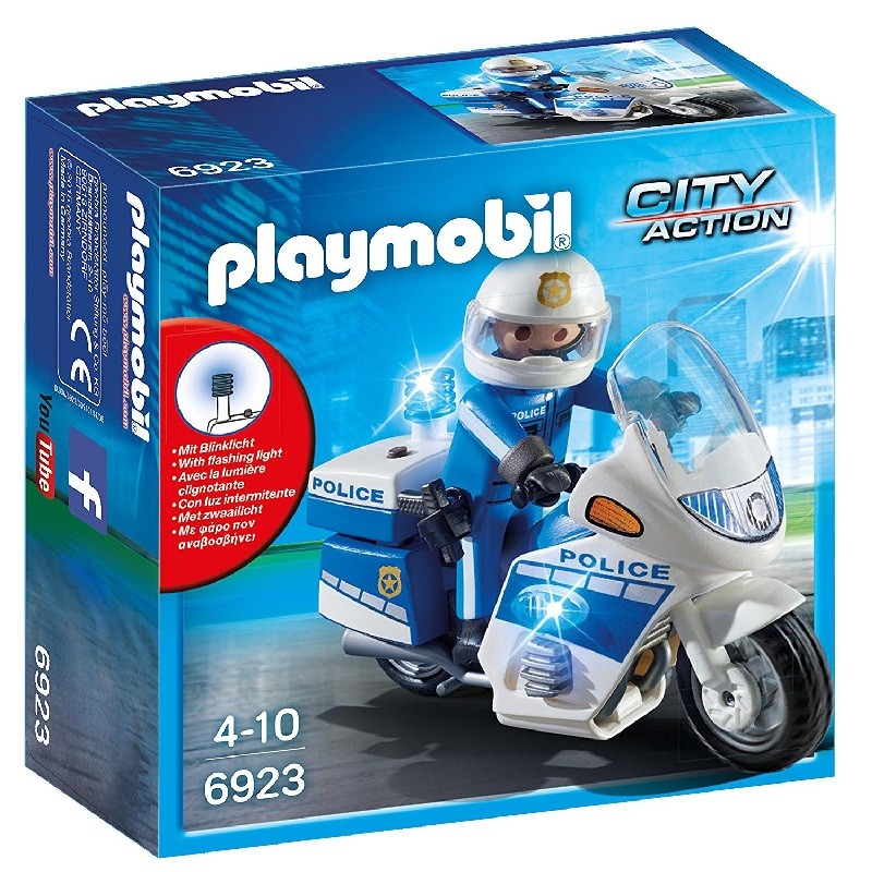 playmobil 6923 - Moto de Policía con luces Led