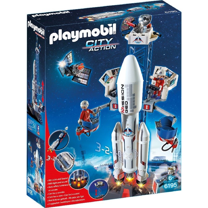 playmobil 6195 - Cohete Espacial con Plataforma de Lanzamiento
