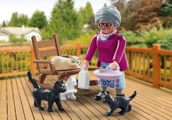 playmobil 71172 - Abuela con Gatos