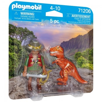 Playmobil 71206 Duo Pack Aventurero con T-Rex