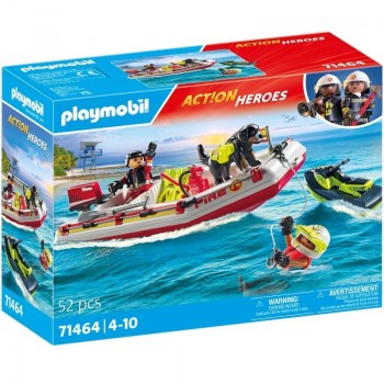 Playmobil 71464 Bote de bomberos con moto acuática