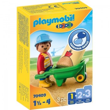 Playmobil 70409 1.2.3 Obrero con Carretilla