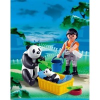 Playmobil 4922 Cuidador del Zoo con osos panda