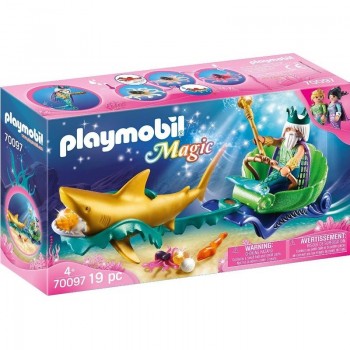 Playmobil 70097 Rey del Mar con Carro de Tiburón
