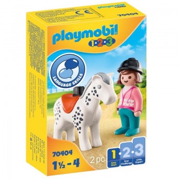 Playmobil 70404 1.2.3 Jinete con Caballo