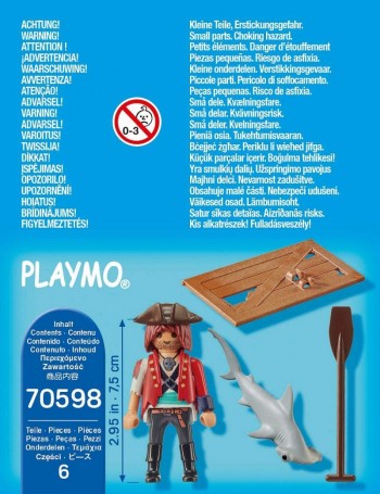 playmobil 70598 - Pirata con Balsa y Tiburón Martillo
