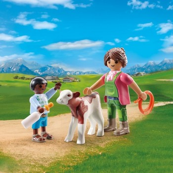playmobil 71803 - Duo Pack Granjera con ternero