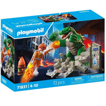 Playmobil 71831 Héroe batalla contra el lagarto gigante Playmobil Heróes