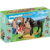 Playmobil 5519 Corcel Negro con Establo