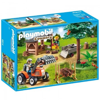Playmobil 6814 Leñadores con tractor