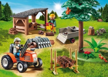 playmobil 6814 - Leñadores con tractor