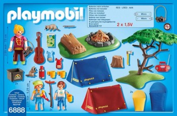 campamento con fogata playmobil