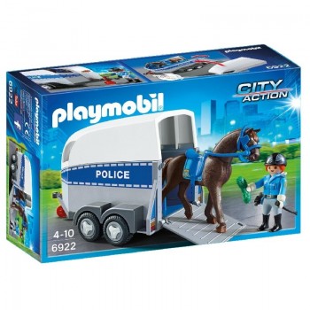 Playmobil 6922 Policía con Caballo y Remolque