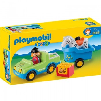 Playmobil 6958 1.2.3 Coche con Remolque