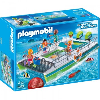 ver 1716 - Barco con fondo de cristal y motor submarino