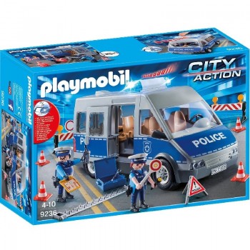 Playmobil 9236 Furgón de Policía con Control de Carreteras