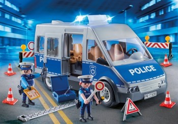 playmobil 9236 - Furgón de Policía con Control de Carreteras
