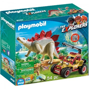 Playmobil 9432 Vehículo Explorador con Estegosaurio